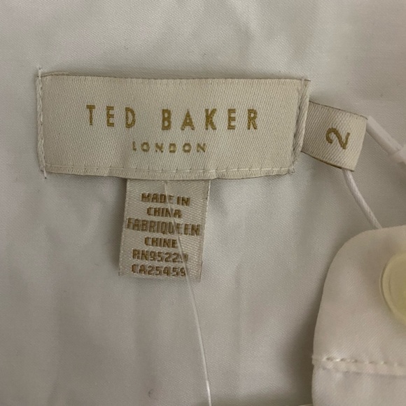 NWT Ted Baker ITALA Cut Out Detail Shirt White size 4-6 - Picture 8 of 8